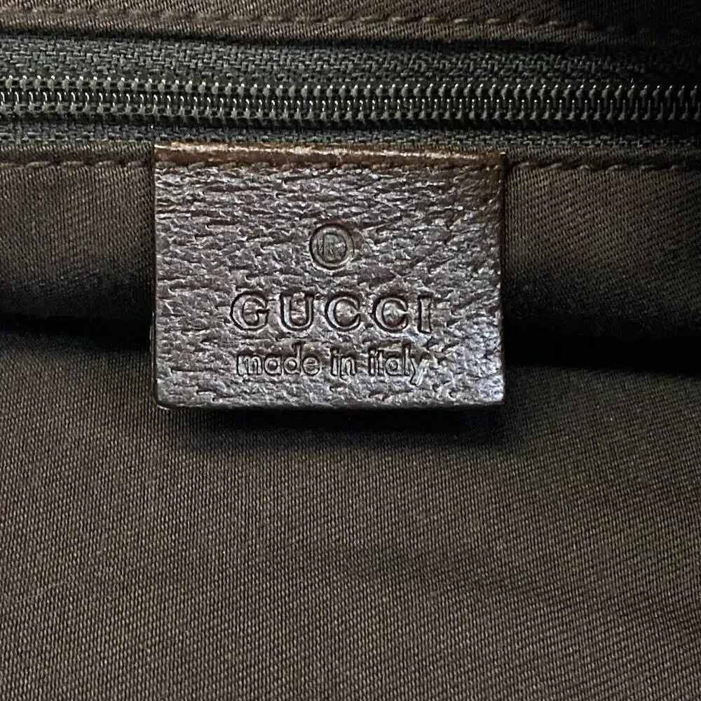 Gucci GG Shoulder Bag 115003 Beige Dark Brown Jacquard Leather
